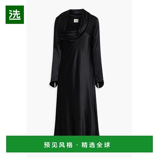 香港直邮KHAITE satin 女士 cupro 垂褶中长连衣 Olivier 1h可退