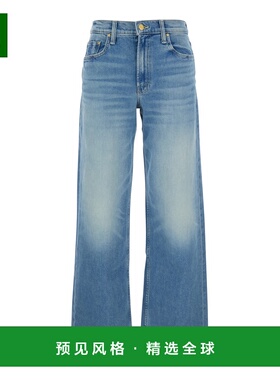 1h可退 香港直邮mother 女士 'The Sneak' Loops 拉链蓝色连腰带(