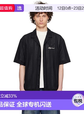 1h可退 香港直邮Represent 男士 黑色刺绣衬衫 MLM2967 black黑色