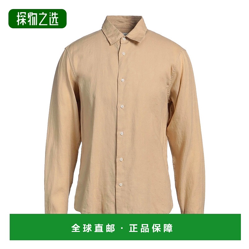 香港直邮Sandro 男士 亚麻衬衫 beige米色 舒适时尚