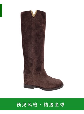 香港直邮Via Roma 15 女士靴子 2568MORO AW2025 棕色 圆头长筒靴