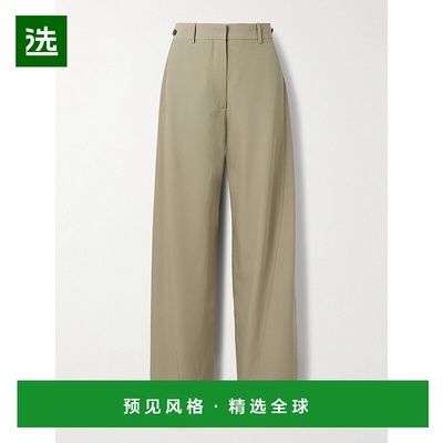 香港直邮The Row 女士 Elowyn 羊毛斜纹布直筒裤 10171W406