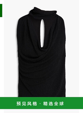 1h可退 香港直邮Iro 女士 剪口金属感针织上衣 WP16MARLENEBLA36