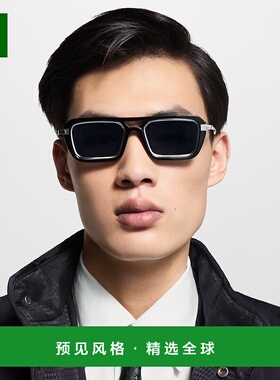 1h可退 欧洲直邮LV路易威登 Legacy系列男士黑色醋酸纤维方形太阳