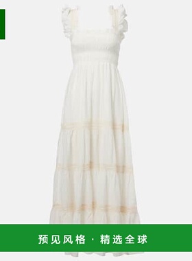 1h可退 香港直邮RIXO 女士 Aubrie 层叠棉质薄纱长款连衣裙长裙