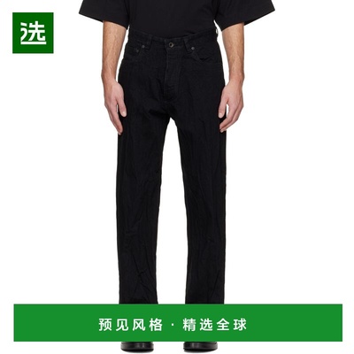 1h可退 香港直邮Studio Nicholson 男士 黑色 Seb Crinkle 牛仔裤