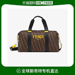 收纳通勤休闲便携黑黄拼色提花 欧洲直邮Fendi芬迪男士 旅行包时尚