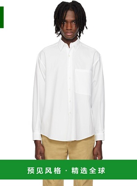 1h可退 香港直邮AURALEE 男士 白色 Washed Finx Twill Big 衬衫