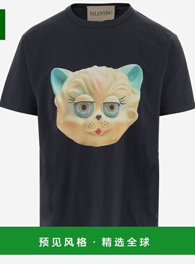 香港直邮VALENTINO 男士T恤 8V3MG16PBD0598 SS2026蓝色上衣 男装
