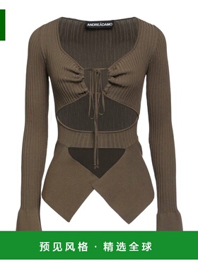 1h可退 香港直邮ANDREĀDAMO 女士 毛衣 green绿色 舒适时尚