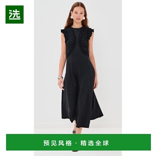 1h可退 香港直邮ULLA JOHNSON 女士 Shiva 无袖荷叶边中长连衣裙