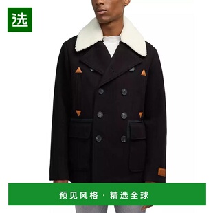 1h可退 【美国直邮】SCOTCH SODA 男士双排扣豌豆大衣 带可拆卸羊