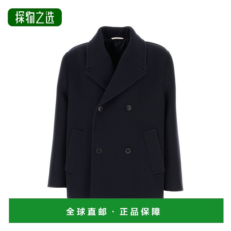 香港直邮valentino 华伦天奴 男士 雙排扣長袖大衣 5V3CJJ00A8Y