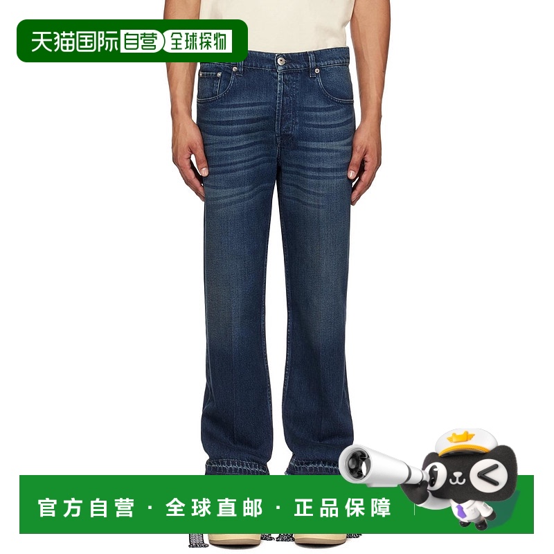 香港直邮Lanvin 朗雯 男士 蓝色 Straight 牛仔裤 RMTR0119D084A2