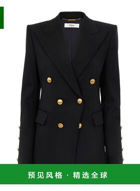 香港直邮Chloe 双排扣羊毛西装外套 CH24WVE05139