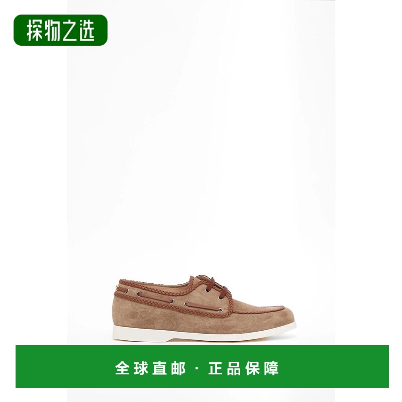 1h可退 香港直邮Valentino 华伦天奴 男士 杏仁頭繫帶船鞋 6Y2S0J