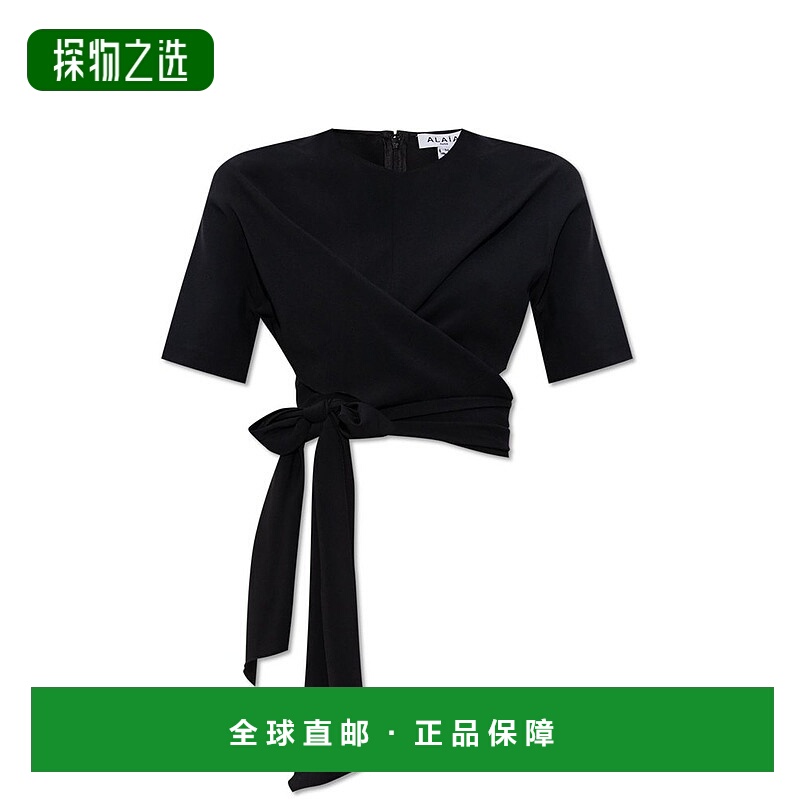 香港直邮alaia 女士 打结领上衣 AA9H1250W071B black黑色 舒适时