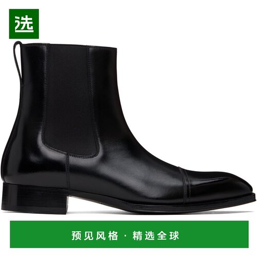 1h可退 香港直邮Tom Ford 汤姆·福特 男士 黑色 Leather Elkan