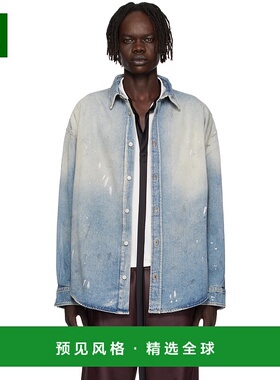 1h可退 香港直邮Acne Studios 艾克妮 男士 蓝色纽扣牛仔衬衫 CB0