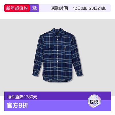 1h可退 香港直邮Drake's 女士 POINT DR2A4D 25065-01 长款格纹棉