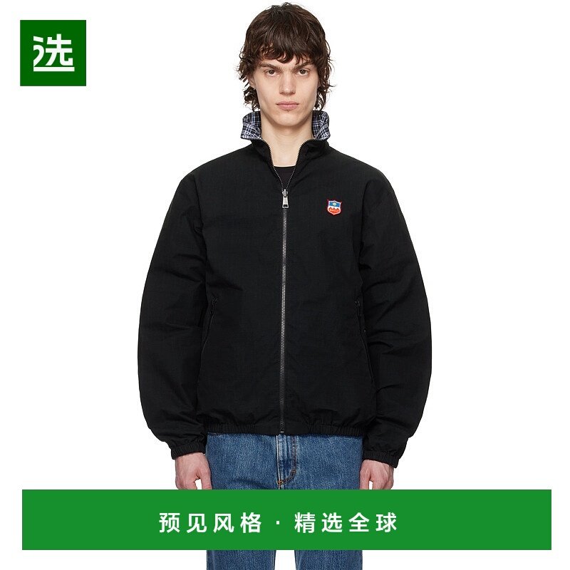 1h可退 香港直邮Bally 巴利 男士 黑色 & 蓝色格纹双面夹克 MOU09