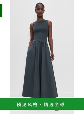 1h可退 香港直邮ST.AGNI 女士 宽浅领剪口连衣裙 black黑色 舒适