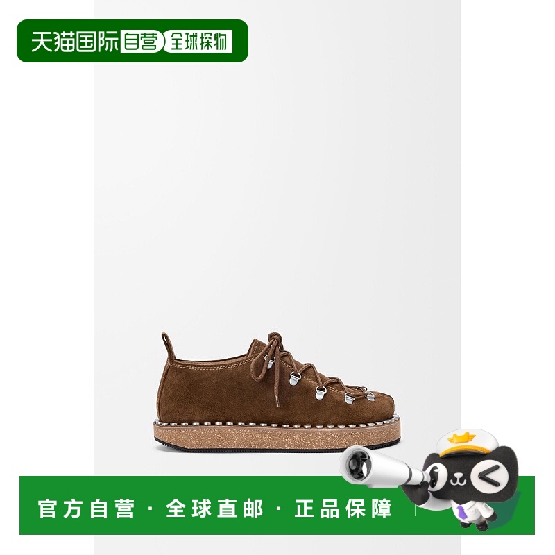 自营1h可退 欧洲直邮Loewe罗意威 男士棕色绒面皮革雕花铆钉皮鞋