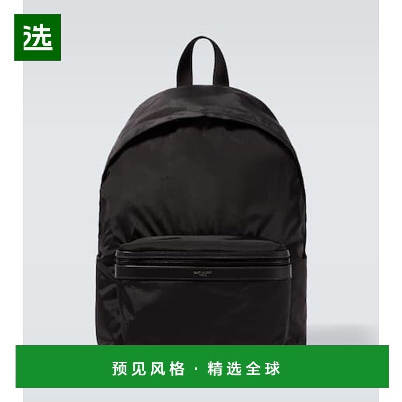 1h可退 香港直邮Saint Laurent 圣罗兰 男士 City ripstop 皮革饰