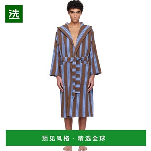 1h可退 香港直邮Tekla 男士 棕色 & 蓝色 Terry Hooded 浴袍 HBTH