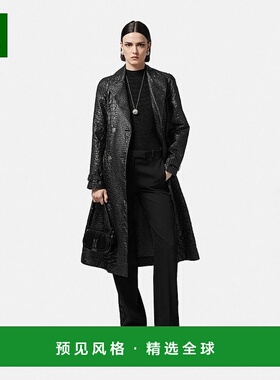 香港直邮Versace 双排扣鳄鱼纹大衣 10126351A090811B000西装