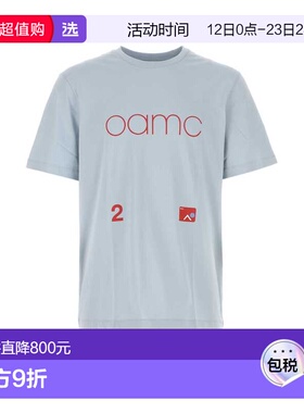 1h可退 香港直邮Oamc 男士 浅蓝色棉质宽松款T恤 23E28OAJ10COT00