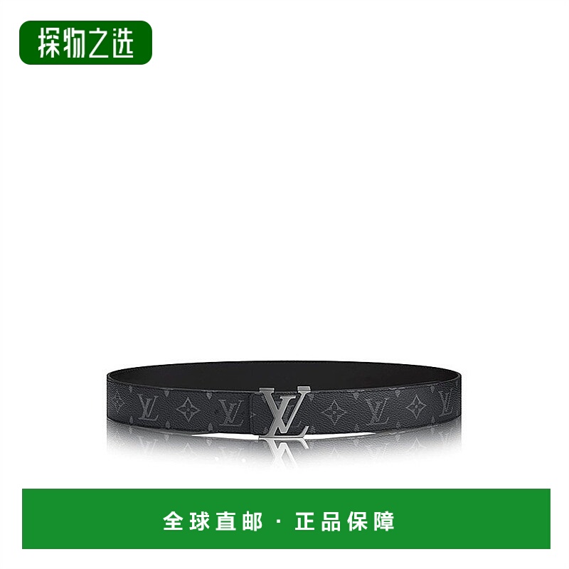 欧洲直邮1h可退 Louis Vuitton路易威登男士腰带皮带黑色老花帆布