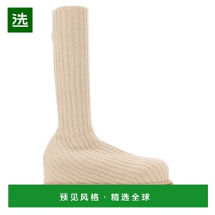 1h可退 香港直邮Amina Muaddi 女士 Veneda 沙色布织靴子 VENEDAS