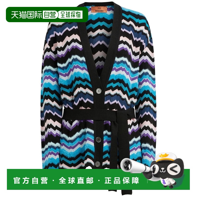 1h可退 香港直邮MISSONI 米索尼 女士 长袖羊毛针织衫 DS24WM02BK