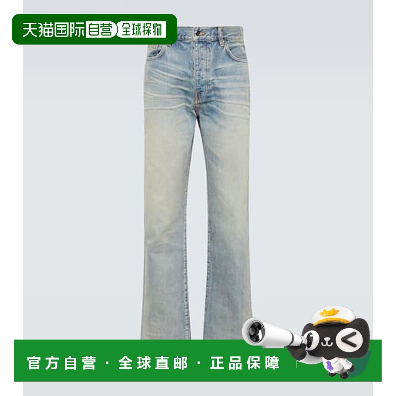 1h可退 香港直邮AMIRI 男士 Release 下摆直筒牛仔裤 blue蓝色 舒