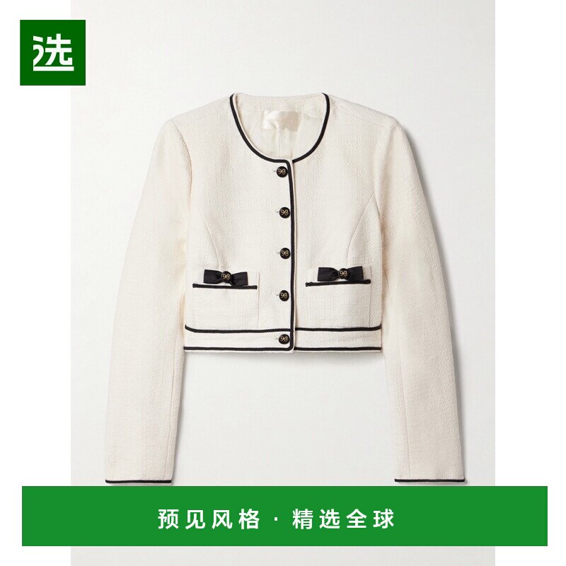 1h可退 香港直邮LOVESHACKFANCY 女士 Talika 短款蝴蝶结绸缎边棉
