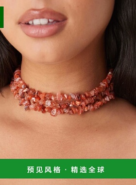 1h可退 香港直邮ASOS 女士 Curve 设计多排短款晶石镶嵌项链(real