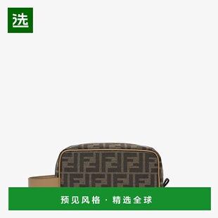 小号FF提花洗漱包 2025新品 棕色FF提花 欧洲直邮FENDI 1h可退