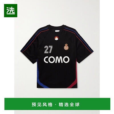 1h可退 香港直邮Rhude 男士 + Como 1907 刺绣印花棉混纺针织T恤