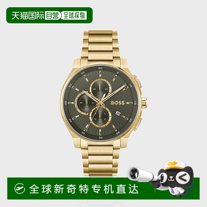 欧洲直邮HUGO BOSS雨果BOSS BLACK 金色计时腕表 哑光表盘 层次感