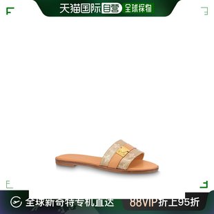 VUITTON路易威登金色帆布和小牛皮凉鞋 欧洲直邮LOUIS