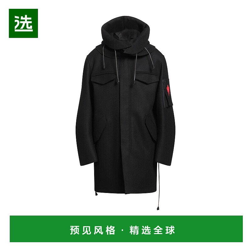 香港直邮Dsquared2 二次方 男士 大衣 BLACK 黑色外套时尚舒适