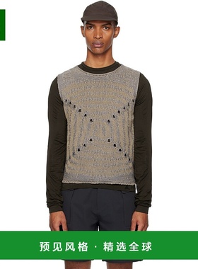 1h可退 香港直邮Roa 男士 蓝色 & 驼色 Vortex Crewneck 马甲 RBM