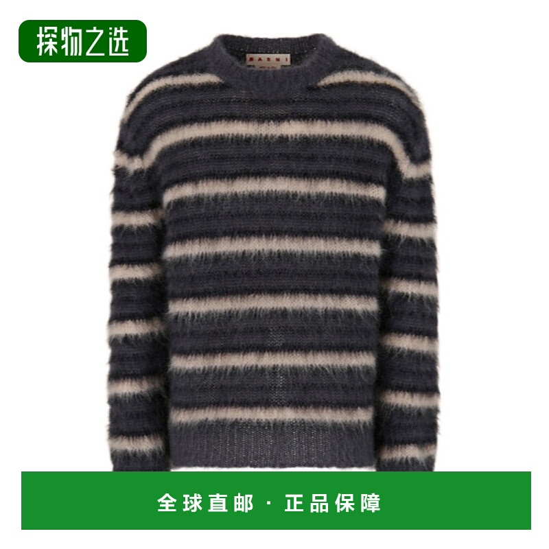 香港直邮Marni 条纹毛衣 GCMG0161Q0UFU174马海毛套头衫长袖