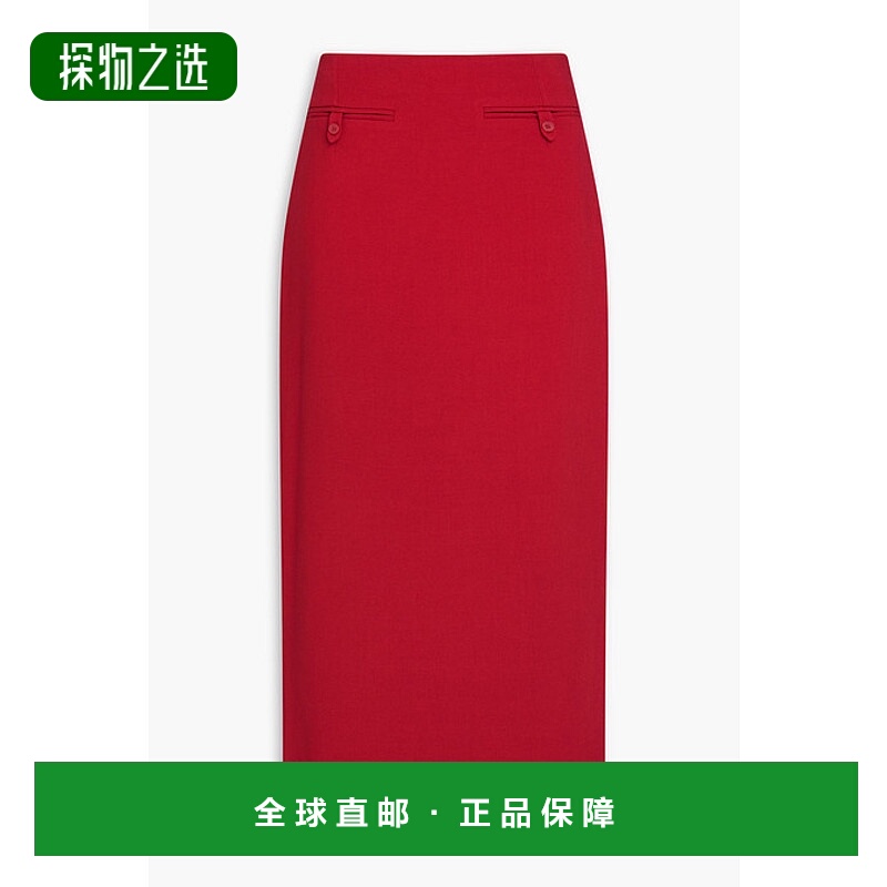 香港直邮Staud 女士 Smith 斜纹布中长铅笔半身裙 R24F6110TCROUG