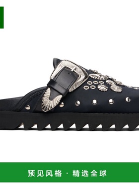 1h可退 香港直邮toga 女士 黑色 Eyelet Metal Sabot Slip-on 穆