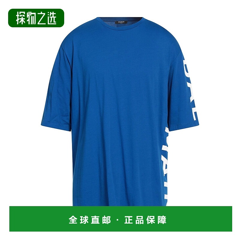 香港直邮Balmain 巴尔曼 男士 T恤 blue蓝色 舒适时尚上衣男装