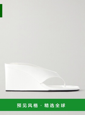 1h可退 香港直邮Alaïa 女士 绸缎坡跟凉鞋 AA3M105TK044010BLANCO