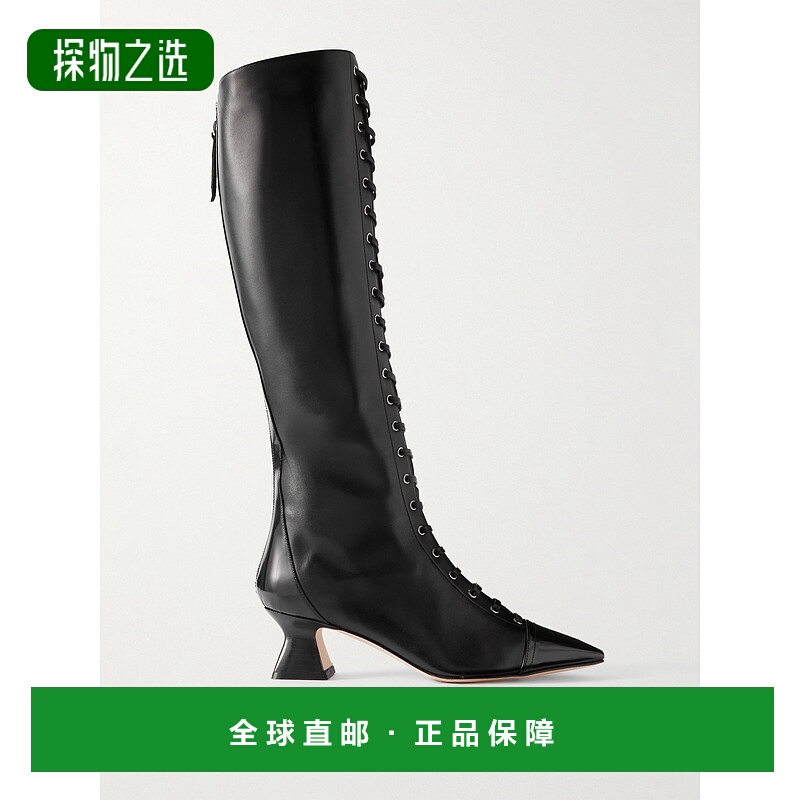 香港直邮aeyde 女士 Mavis 皮质绑带及膝靴子 A11KB0630062001225