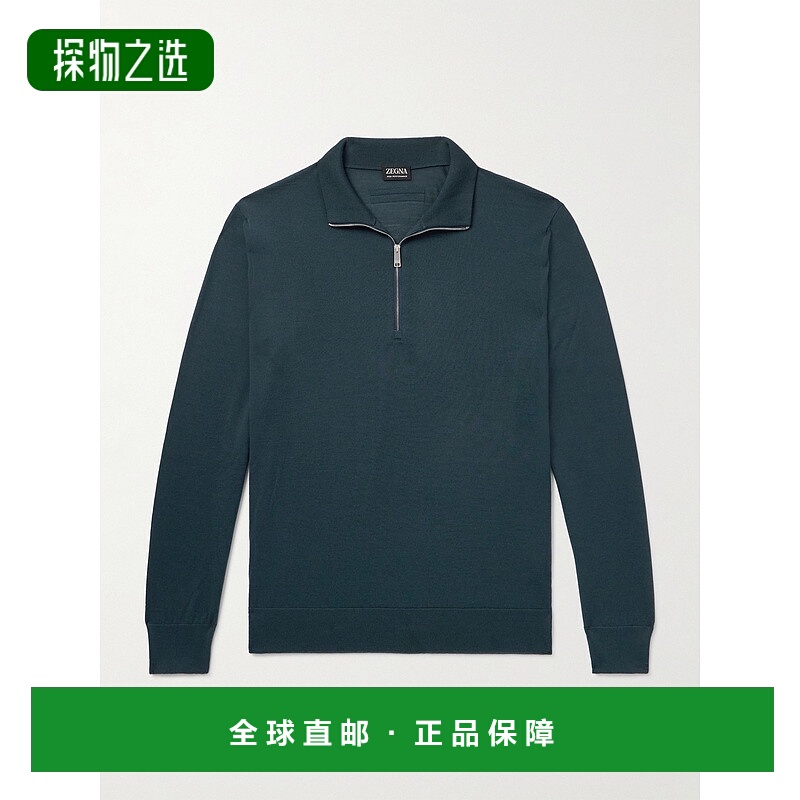 香港直邮Zegna 杰尼亚 男士 修身羊毛半拉链毛衣 UFM00A9128T09